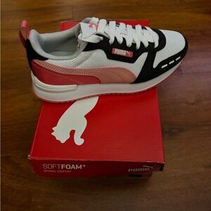 Puma White and Pink Athletic Shoes